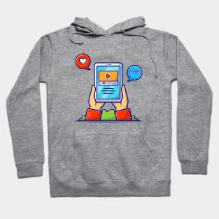 Online Video Cartoon Vector Icon Illustration Hoodie